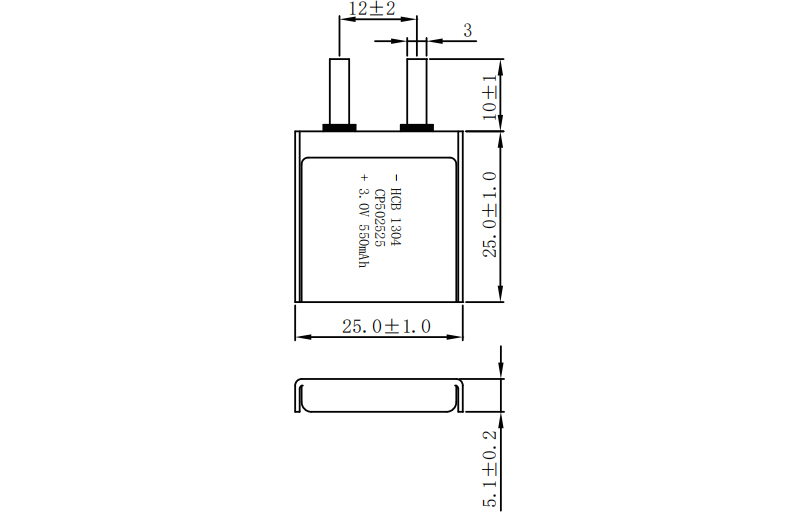 CP502525 Lithium Pouch Cell