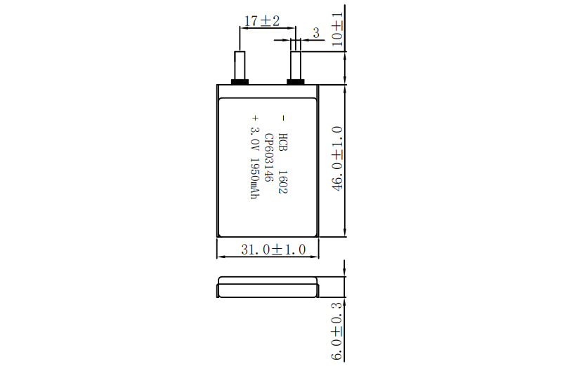 CP603146 Lithium Pouch Cell