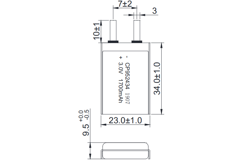 CP952434 Lithium Pouch Cell