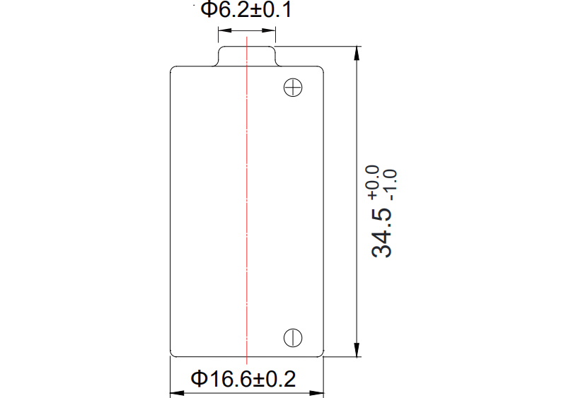 CR123ASE Li-MnO2 Cylindrical Battery/Lithium Manganese Dioxide Battery