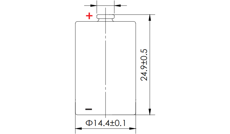 ER14250M Li-SOCl2 Cylindrical Battery/Lithium Thionyl Chloride Cell