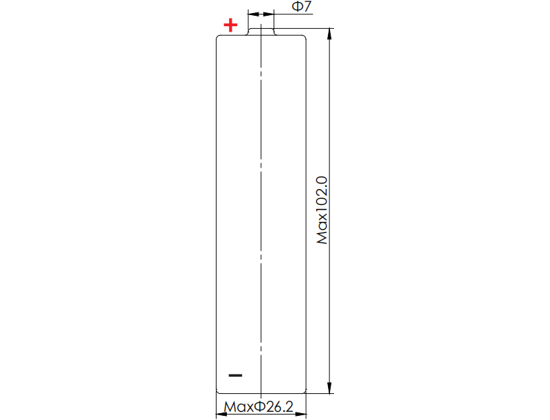 ER261020 Li-SOCl2 Cylindrical Battery/Lithium Thionyl Chloride Cell