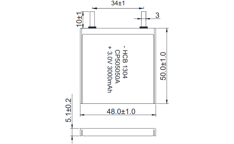 CP505050 Lithium Pouch Cell