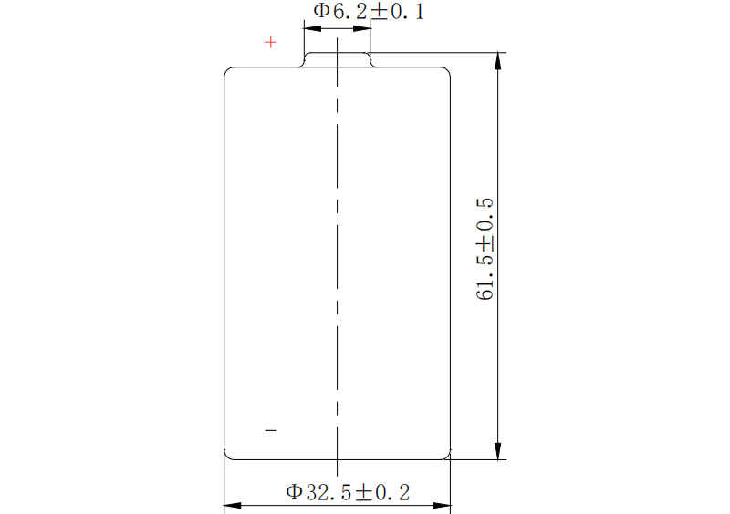 CR34615 Battery 3V Technical Drawings